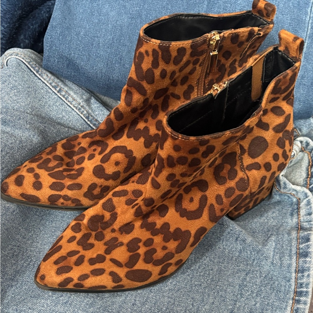 Leopard Print Ankle Boots